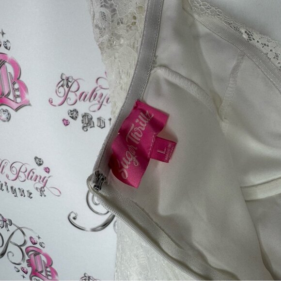 Sugar thrillz dolls kill milk maid dress lace white ribbon π bow rose bud - Picture 8 of 10